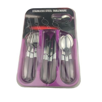 China Western hot sale cutlery 16pcs or 24pcs handle eco-friendly strong plastic fatware set for sale