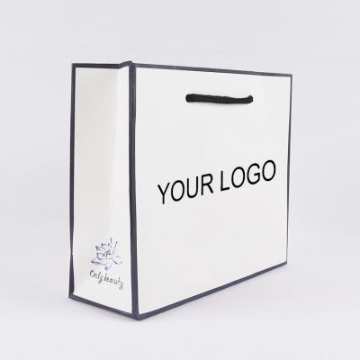 China China Recyclable Supplier Made Luxury Gift Jewelry White Cardboard Paper Packaging Bags With Custom Logo Design for sale