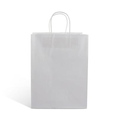 China Recyclable Reusable White Paper Handle Biodegradation Packaging Gift Shopping Bags For Clothes for sale