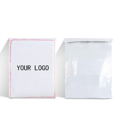 China Packing Customized Logo Printing Glossy White Polymailer Envelopes Shipping Package Plastic Bag For Clothes for sale