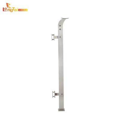 China Hotel 316 Stainless Steel Terrace Cross Bar Handrail Railing Floor Post for sale