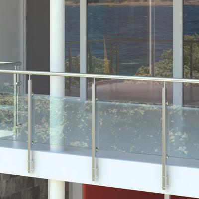 China Modern Modern Laminated Glass Balcony Railings / Stainless Steel Glass Post Inox Balustrade for sale