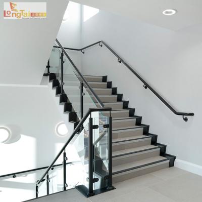 China Modern Black Glass Cladding / Glass Balcony Design Railing / Deck Railing Stainless Steel Railing Design for sale