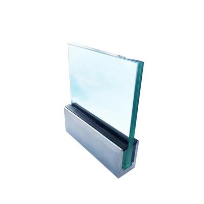 China Modern Frameless Aluminum Shoe Base / Handrail Glass U Channel Railings for sale