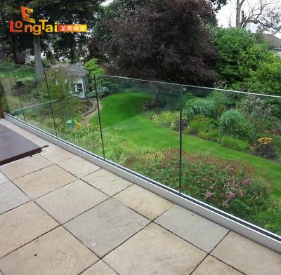 China Traditional frameless aluminum u channel tempered glass balustrade for sale