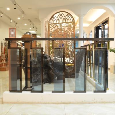 China Victorian Indoor Decorative Stainless Steel Panel Glass Balustrade For House Staircase for sale