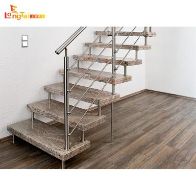 China Modern stainless steel rod stair fencing /steel pipe stair railing /stainless steel balcony railing for sale