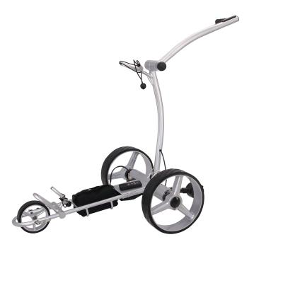 China Beautiful Carbon Electric Golf Trolley with Brake, Magnesium Alloy Wheels, New Model S Trolley for sale