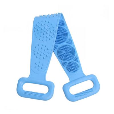 China EXFOLIATE Bathroom Massage Bath Belt Body Cleanser Exfoliating Brush Silicone Back Scrubber for sale