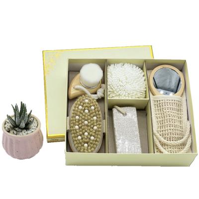 China Body Spa Amazon Hot Bath Body Accessories Cleansing Gift Set Brush Skin Care Bath Set Gift For Woman OEM for sale