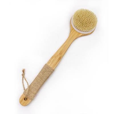 China High Quality Long Handle Round Brush Bamboo Bath Cleaning Brush for sale