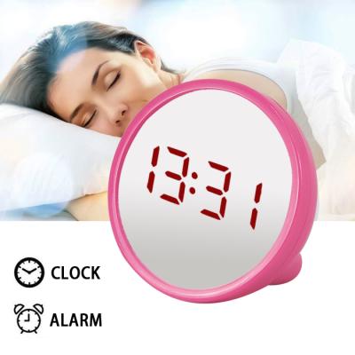 China Sizes Dropshipping Small Digital Alarm Clock Table with Mirror Calendar LED Digital Mirror Clock for Kids for sale