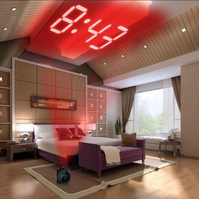 China Amazon Modern Hot Selling Bedroom LCD Projection Desk Clock Digital LCD Nap Projection Alarm Clock for sale