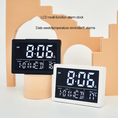 China 2021 Radio Amazon Digital Alarm Clock Large Screen Display LCD Alarm Clock Table for sale