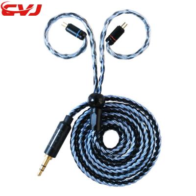 China CVJ Headphones MMCX Interface Upgrade Wire 3.5mm Earphone Comfortable Wearing Silver Plated Braided Cable for sale