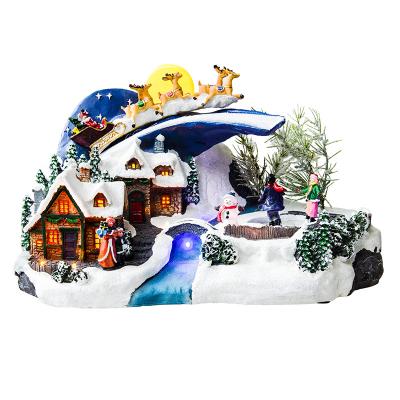 China Europe Fashion Christmas Home Decoration Resin Christmas Village Artificial Houses for sale