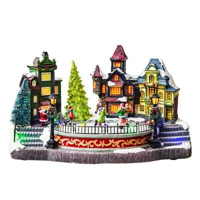 China Europe Fashion Christmas Home Decoration Resin House Christmas Village Houses for sale