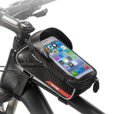 China Water Resistant Hot Selling Cycling Front Frame Phone Bag Upper Pipe Bicycle Bag Waterproof Reflective Touch Screen Tools Bag Case Bike Accessories for sale