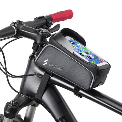 China Water Resistant Hot Selling Cycling Front Frame Phone Bag Upper Pipe Bicycle Bag Waterproof Reflective Touch Screen Tools Bag Case Bike Accessories for sale