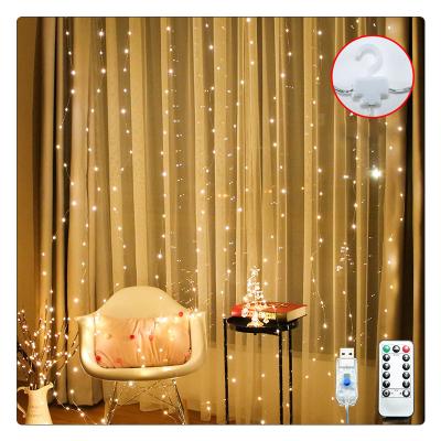 China Wholesale Fashionable Cute Twinkle Led Christmas Curtain Lights 3m*3m Decorations Supplies Ornaments Hanging Christmas Lights Outdoor Curtain for sale