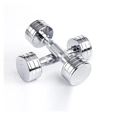 China 2021 Comfortable High Quality Stainless Steel Dumbbell Chrome Dumbbell 1kg-10kg Optional Set for sale