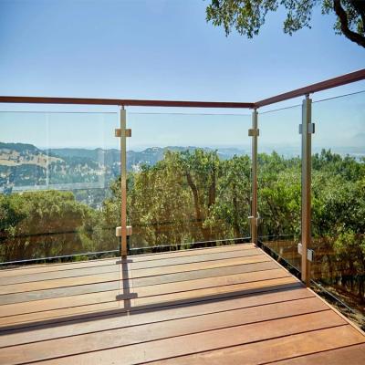 China Durable Glass Baluster Balcony Post Stainless Steel Tempered Glass Fence Designs for sale