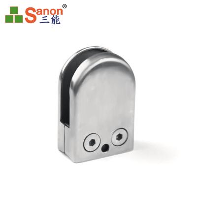 China Balustrade Fittings 304 Stainless Steel D Shape Square Flange Wall Mounted Glass Fence Clamps for sale