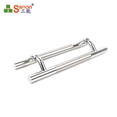 China Modern High Quality Polishing Stainless Steel Door Handles Big H-Type Steel Glass Door for sale