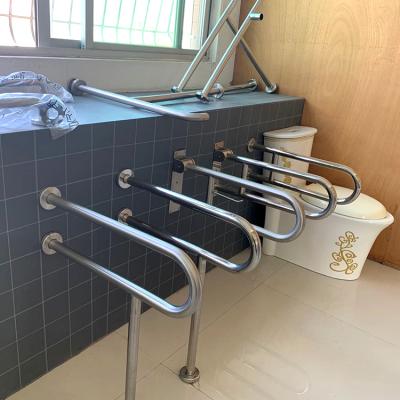 China Eco-friendly 304 Stainless Steel Toilet Handrail Safety Grab Aid Grab Bars Drawbar for sale