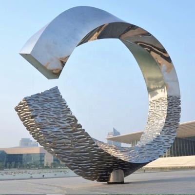 China Giant Stainless Steel Ring Sculpture from Europe Metal Outdoor Sculpture for sale