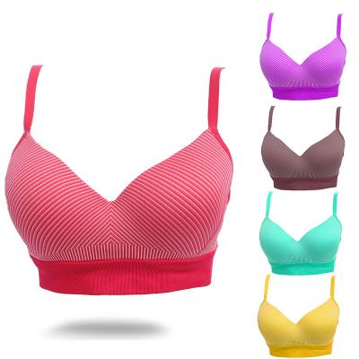 China Women QUICK DRY Colorful Wireless Underwear Bralette 1/2 Cup Adjustable Strap Padded Bra Seamless Spandex/Cotton Customized Size 1 Piece for sale