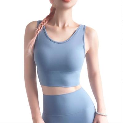 China High Quality Antibacterial Yoga Round Short Vest Shockproof High Neck Sports Tights Sets for sale