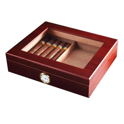 China Classic Matte Surface Mahogany Cedar Wooden Cigar Box For 20ct Cigars for sale