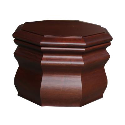 China American Custom Design Cherry Hexagon Factory Style Solid Wooden Cremation Urns for sale