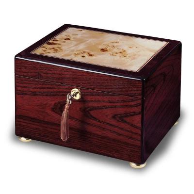 China Sustainable Custom Wooden Knot Inlay Poplar Urn Pet Casket Wooden Plant Urns for sale