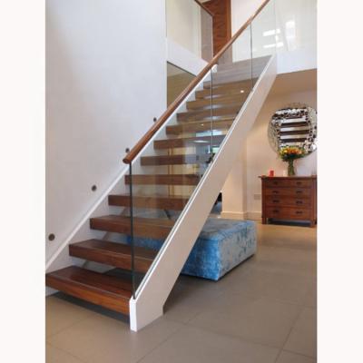 China Walnut Contemporary Home Stairs Wooden Floor Portable Stair Steps Lift Floating Wooden Stair Treads for sale