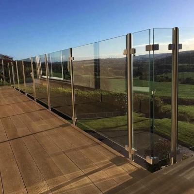 China Stainless Steel Contemporary Post Porch Glass Fence Railings for sale