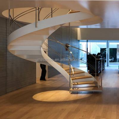 China Modern Residential Lobby Spiral Staircase Curved Stairs Design for sale