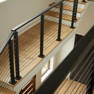 China Durable Eco - Friendly Simple Black Cable Railing Systems For Balcony And Staircase for sale