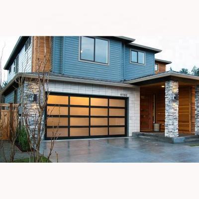 China Modern Residential Modern Aluminum Glass Garage Door Full View Garage Doors for sale