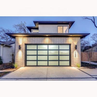 China Modern Modern Looking Aluminum Glass Garage Doors With High Quality Finish And Security Features for sale