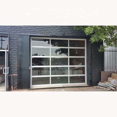 China Modern overhead door residential aluminum glass garage doors for villa for sale