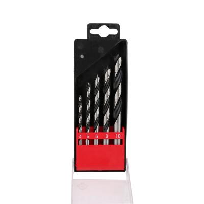 China 5pcs High Speed ​​Drilling Carbon Steel Rolled Brad Point Wood Drill Bits For Hole Wood Drilling for sale