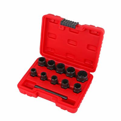 China Remove Damaged Screw And Broken Bolt Nut Remover Locking Wheel Bolt Nut Stud Puller 11Pcs Twist Socket Lengthen 9-19mm Wheel Twist Socket Damaged Rounded Worn for sale