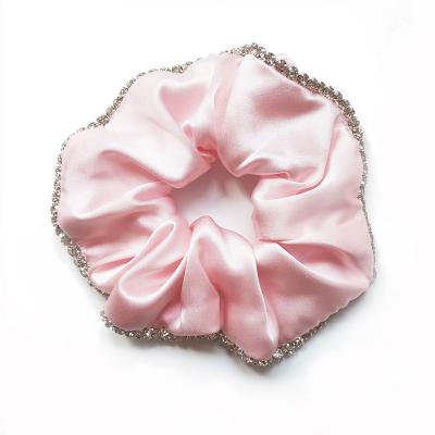 China Luxury Fashion Bow Large Intestine Hair Ring Ponytail For Women Elastic Silk Wraps Satin Silk Scrunchies For Hair for sale