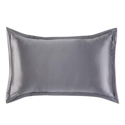 China Anti dust mite 22 Momme pure mulberry silk wrap type luxury invisible zipper gray color is 100% pure silk pillow cases for sale