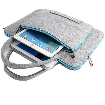 China Lightweight High Quality Felt Laptop Bag With Two Zipper Notebook for sale