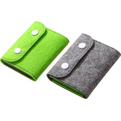 China Fashion High Quality Felt Card Holder With Snap Credit Card Holder for sale