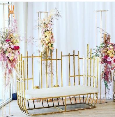 China Modern sofa bed sofa for events gold stainless steel birdcage sofa wedding for sale