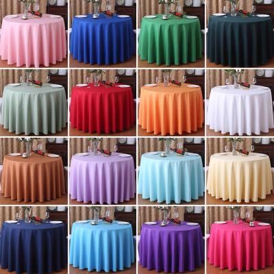 China Decoration Solid Color Cheap Colorful Polyester Wedding Tablecloth Around Wedding Table Cloth for sale